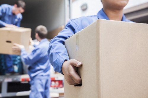 Removal team handling a local move in Finsbury with careful loading of boxes and furniture