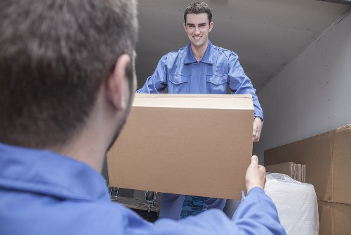 Furniture and boxes prepared for a house move in Finsbury
