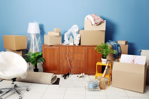 Cardboard, metal, and reusable goods prepared for local recycling