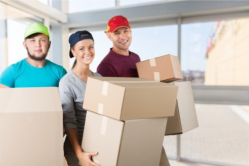 Removal team planning a move in a Finsbury street