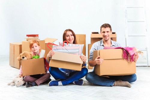Furniture pick-up service for a flat in Finsbury with bulky items ready for collection
