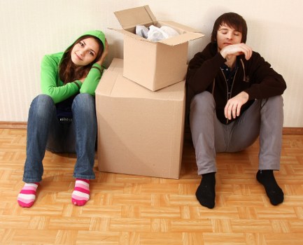 Household furniture being moved safely from a Finsbury flat