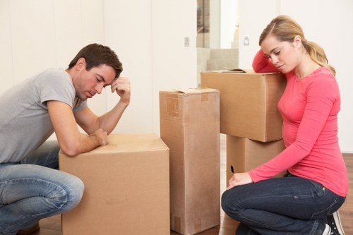 Van and mover handling furniture collection near Finsbury